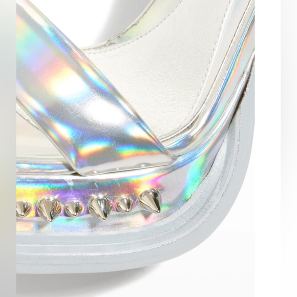 Alexander McQueen iridescent faux leather sandals NWT - Picture 6 of 10